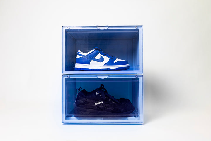 Side Door Sneaker Display Boxes | Blue 2 Pack