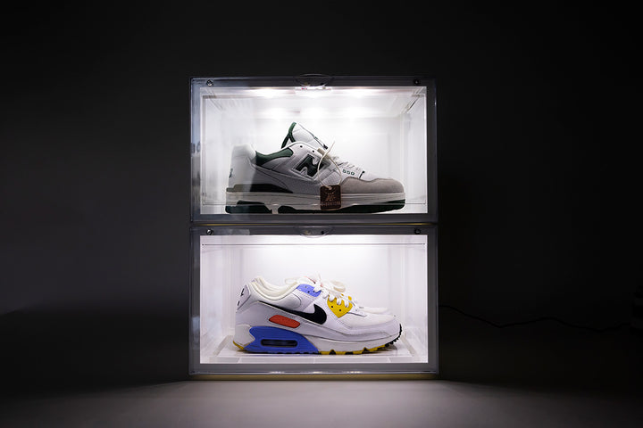 Side Door Sneaker Display Box Clap Activation - Two Pack | LED Light Up 12V - COMING SOON !