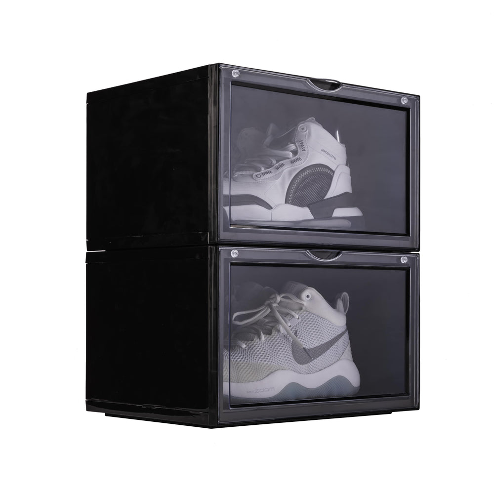 Side Door Sneaker Display Boxes | Black 2 Pack