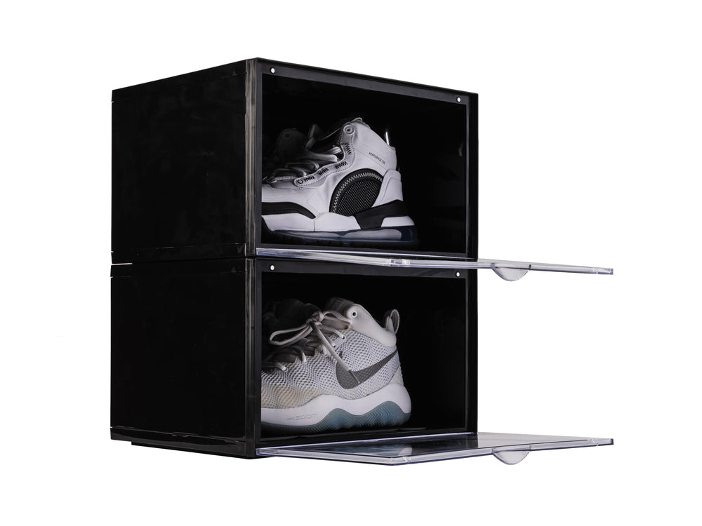 
                  
                    Load image into Gallery viewer, Side Door Sneaker Display Boxes | Black 2 Pack
                  
                