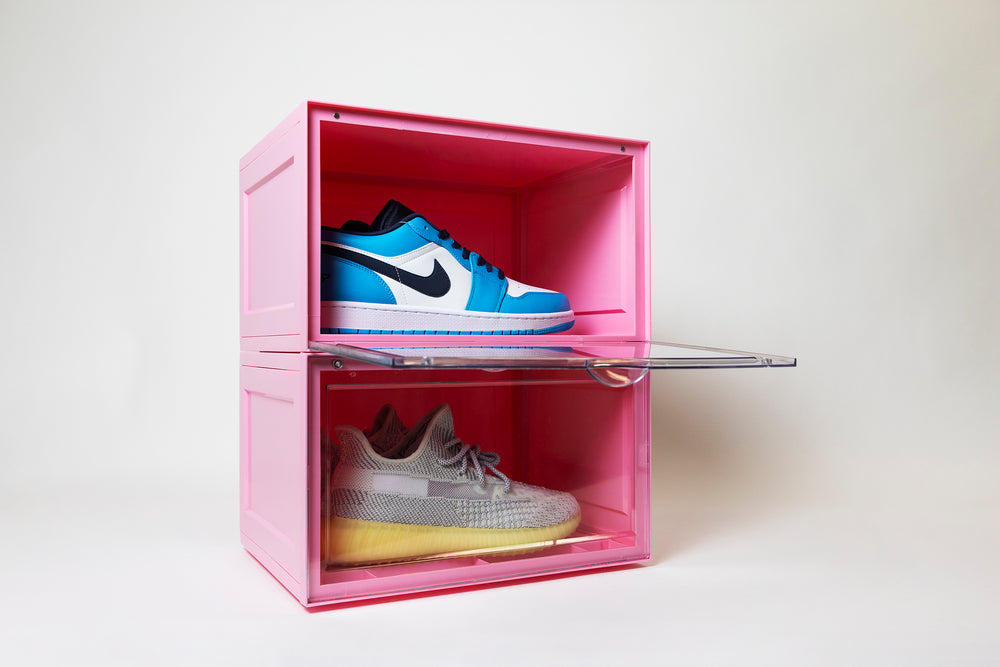 
                  
                    Load image into Gallery viewer, Side Door Sneaker Display Boxes | Pink 2 Pack
                  
                