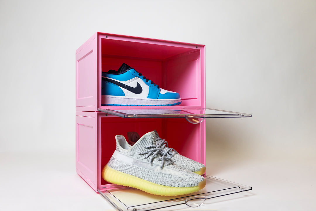 Side Door Sneaker Display Boxes | Pink 2 Pack