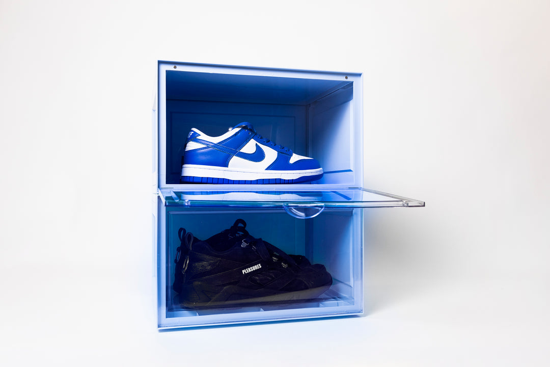 Side Door Sneaker Display Boxes | Blue 2 Pack
