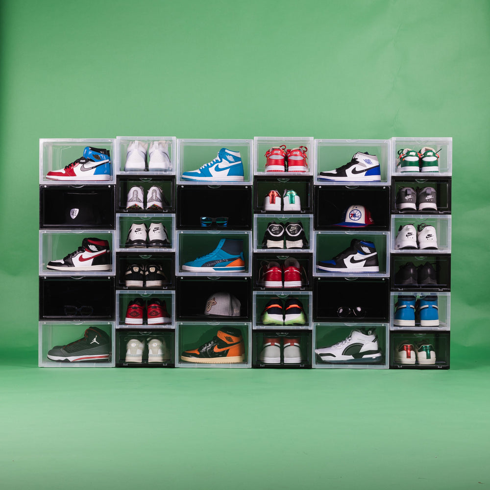 
                  
                    Load image into Gallery viewer, Side Door Sneaker Display Boxes | Black 2 Pack
                  
                